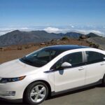 a car parked on the side of a mountain