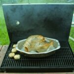 a bird sitting on a grill