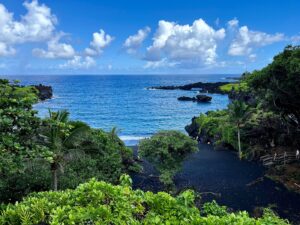 View of the ocean in Maui from the Road to Hāna